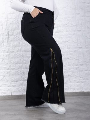 Artículo 648 || Wide Leg A Oxford, Negro Liso