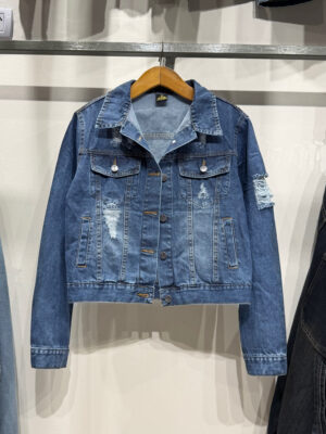 Artículo 736 || Campera Dama Azul Roturas Rígido