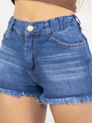 Artículo 768 || Short Azul Bigotes Elástico Cintura